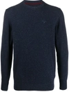 Barbour Embroidered Logo Jumper In Blue