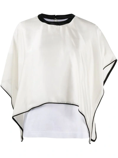 Sacai Short Sleeve Blouse In White