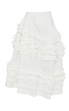 Molly Goddard Otis Frilled Cotton Midi Skirt In White