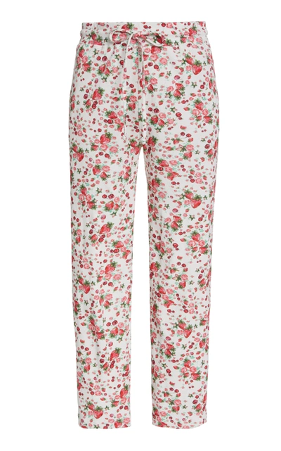 Loveshackfancy Brently Fruity Print Slim Pajama Pants In Cloudy Poprocks