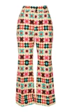 La Doublej Hendrix Printed Cotton Flared Pants In Multi
