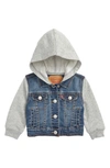 Levi's Baby Boys French Terry Sleeve Trucker Jacket In D1m - Indigo Dusk