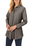Foxcroft Cici Cotton Non-iron Tunic Shirt In Charcoal