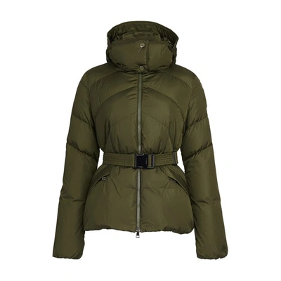 Moncler Aloes Quilted Down Hooded Jacket In Kaki