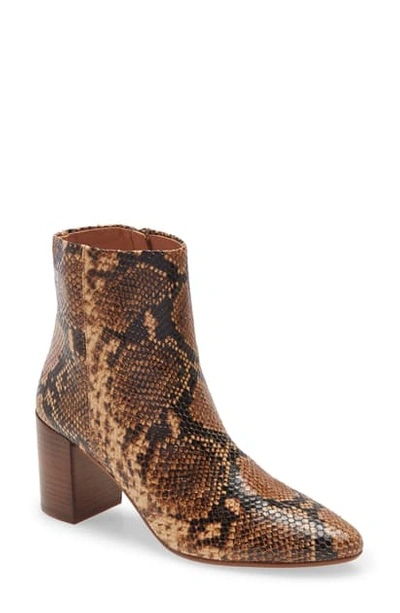 Madewell The Fiona Bootie In Wood Ash Multi Snake Print
