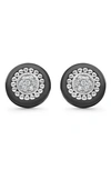 LAGOS BLACK CAVIAR DIAMOND PAVÉ STUD EARRINGS,01-81878-CB