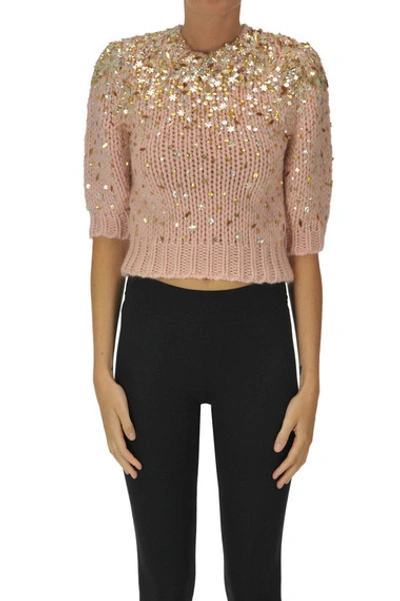 Dries Van Noten Embellished Cropped Pullover In Neutral