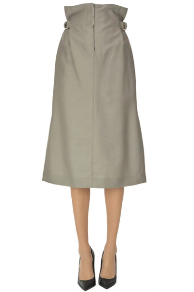 Acne Studios Flared Midi Skirt In Green