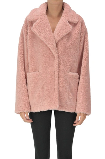 Stand Studio Marina Faux Shearling Jacket In Pink