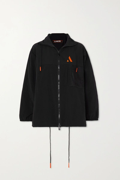 Aarmy Embroidered Shell Track Jacket In Black