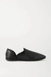 THE ROW FRIULANE TEXTURED-LEATHER SLIPPERS
