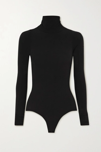 Commando Ballet Stretch-jersey Turtleneck Thong Bodysuit In Black
