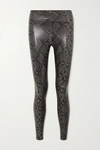 Commando Reptile Embossed Faux Leather Leggings In Snake Print