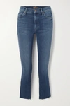 MOTHER THE INSIDER CROP DISTRESSED HIGH-RISE FLARED JEANS