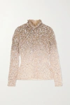 VALENTINO EMBELLISHED TULLE TURTLENECK TOP