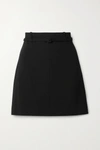 THEORY BELTED CREPE MINI SKIRT