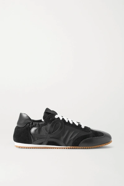 Loewe Ballet Runner Shell, Suede And Leather Trainers In Black