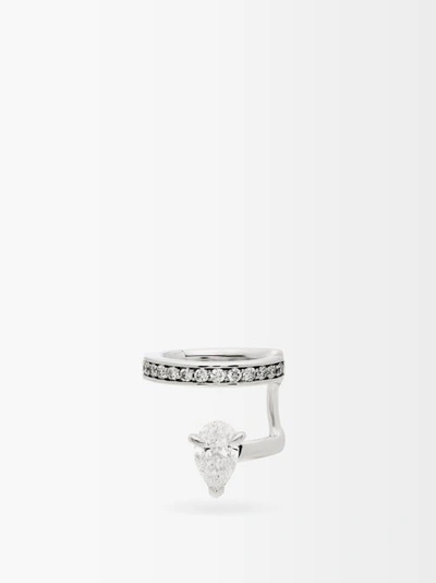 Repossi 14k White Gold Serti Sur Vide Diamond Single Ear Cuff