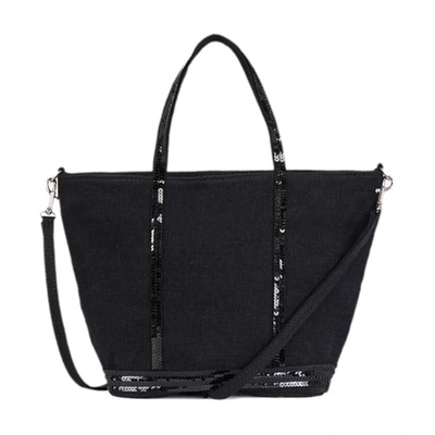 Vanessa Bruno Linen S Cabas Tote Bag In Noir