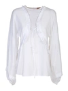 N°21 SILK BLOUSE WITH ROUCHE IN WHITE