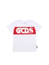 GCDS RED LOGO SWEATSHIRT IN WHITE