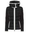 Moncler Grenoble Women Padded Sweatshirt With Hood And Zip In Black