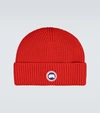 Canada Goose Arctic Logo Patch Wool Beanie In Red