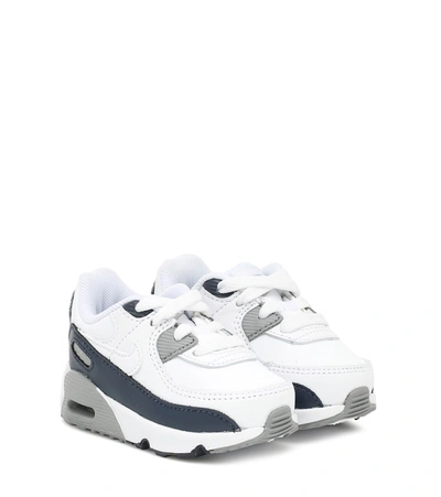 Nike Babies' Air Max 90皮革运动鞋 In White