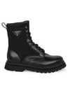 Prada Millerighe Combat Boots In Nero