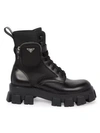 Prada Monolith Pocket Combat Boots In Nero