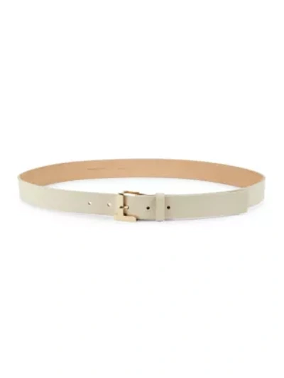 Lafayette 148 Beam Buckle Leather Belt In Almond