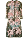 Biyan Embroidered Floral-brocade Coat In Gold