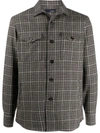 Lardini Check Button-up Shirt Jacket In Brown