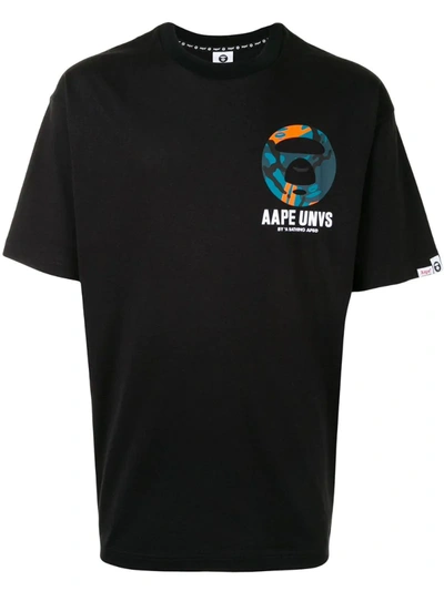 Aape By A Bathing Ape Graphic Logo Print T-shirt In Black