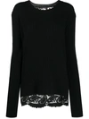 ANN DEMEULEMEESTER LACE-BACK RIBBED SWEATER