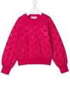 Alberta Ferretti Embellished Monogram Sweatshirt In Pink