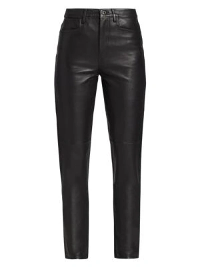 Proenza Schouler White Label Lightweight Leather Straight-leg Pants In Black