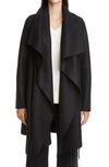 Harris Wharf London Draped Wool Coat In Black