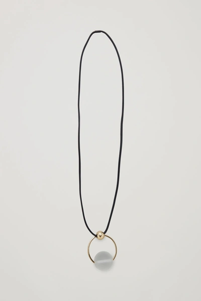 Cos Long Ring And Ball Pendant In Black