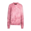 Shop Amiri Marble Tie And Dye Crew Knit In Burgundy