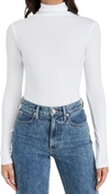 Vince Cotton Turtleneck Top In Optic White