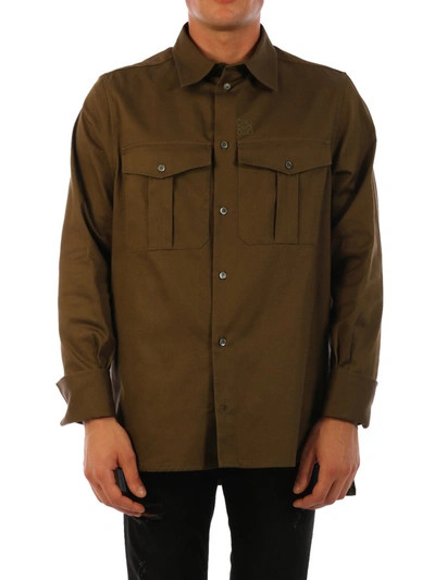 Loewe Patch Pocket Overshirt In Green