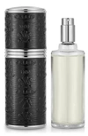 CREED BLACK LEATHER WITH SILVER TRIM PREFILLED DELUXE ATOMIZER USD $570 VALUE,1605000461MIL