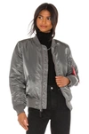 Alpha Industries Ma-1 Flight Jacket In Gunmetal & Emergency Orange