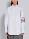 THOM BROWNE THOM BROWNE MEDIUM GREY COTTON OXFORD SUPERSIZED 4-BAR SHIRT,FLL099A0617715260061