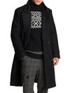 Karl Lagerfeld Wool Blend Double Breasted Topcoat In Black