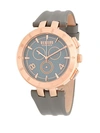 Versus Rose-goldtone Stainless Steel Leather Strap Watch