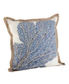 Saro Lifestyle Sea Fan Coral Decorative Pillow, 20" X 20" In Navy