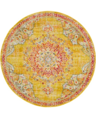 Bridgeport Home Closeout! Bayshore Home Lorem Lor1 6' X 6' Round Area Rug In Gold