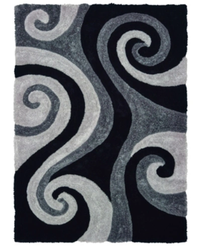 Asbury Looms Finesse Chimes 2100 21570 58 Black 5'3" X 7'2" Area Rug